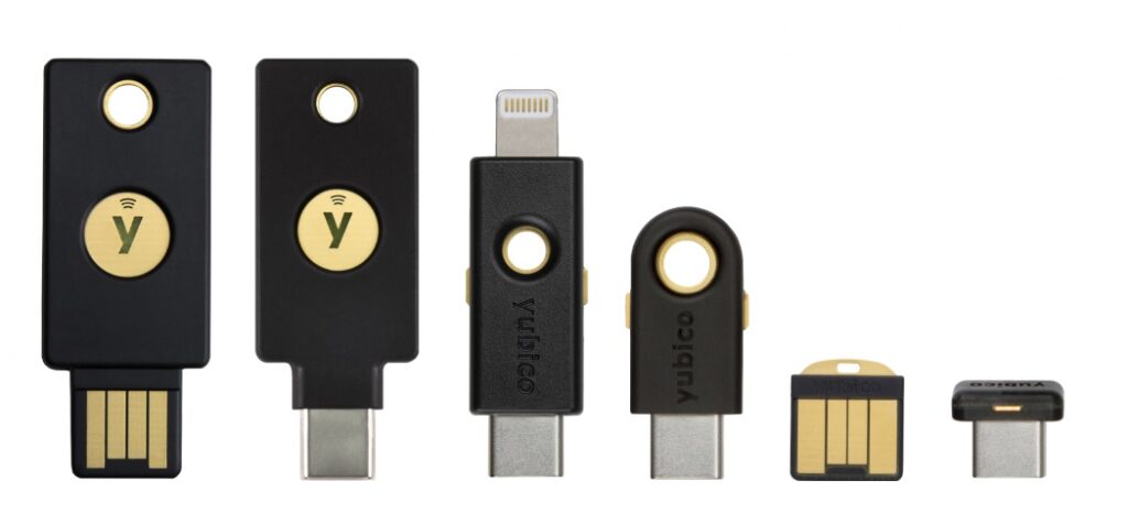 Yubikey times six. In the picture, you'll see all the keys they currently offer.