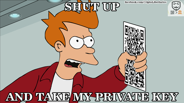 Avsnittet med Karl-Emil illustrerat av en meme med Philip J. Fry och texten "Shut up and take my private key".