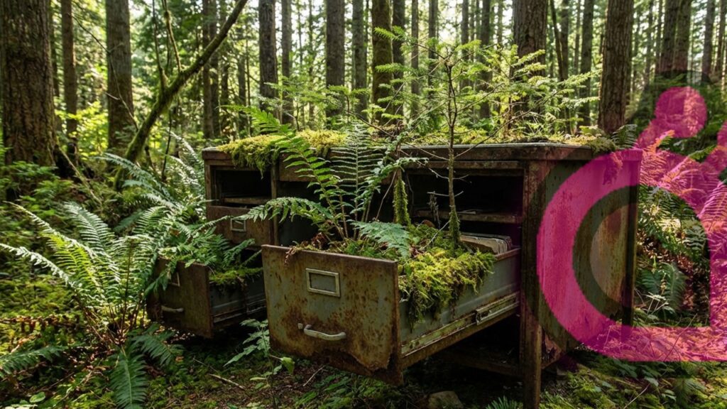 långtidslagring handlar det om. Bilden föreställer ett rostigt arkivskåp.